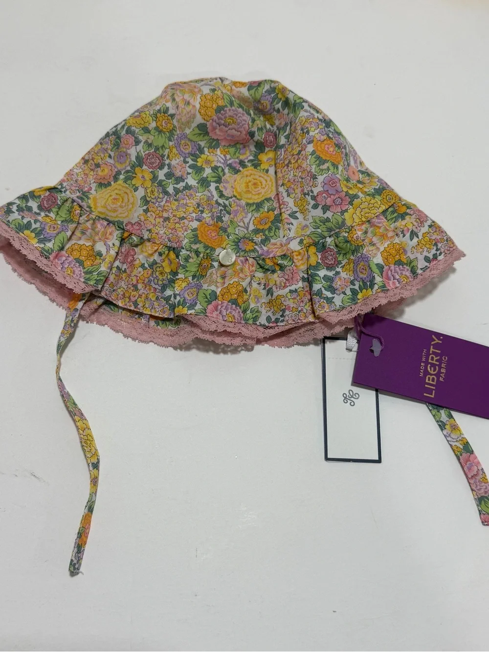 Tartine et Chocolate Liberty Fabtic Girls Floral Hat Sz 46 Baby NWT